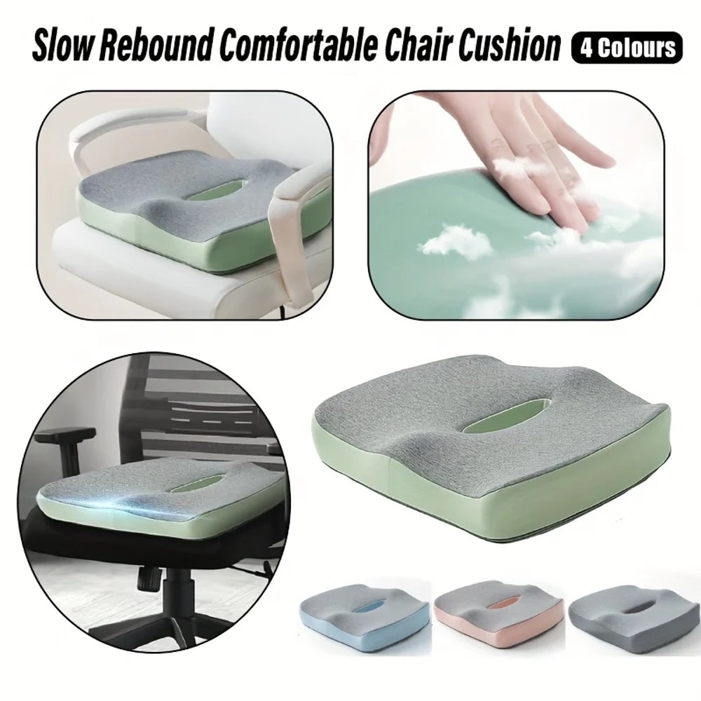 Breathable Posture Corrector Memory Foam Lumbar Support Pillow For Car Office Wheelchair 2