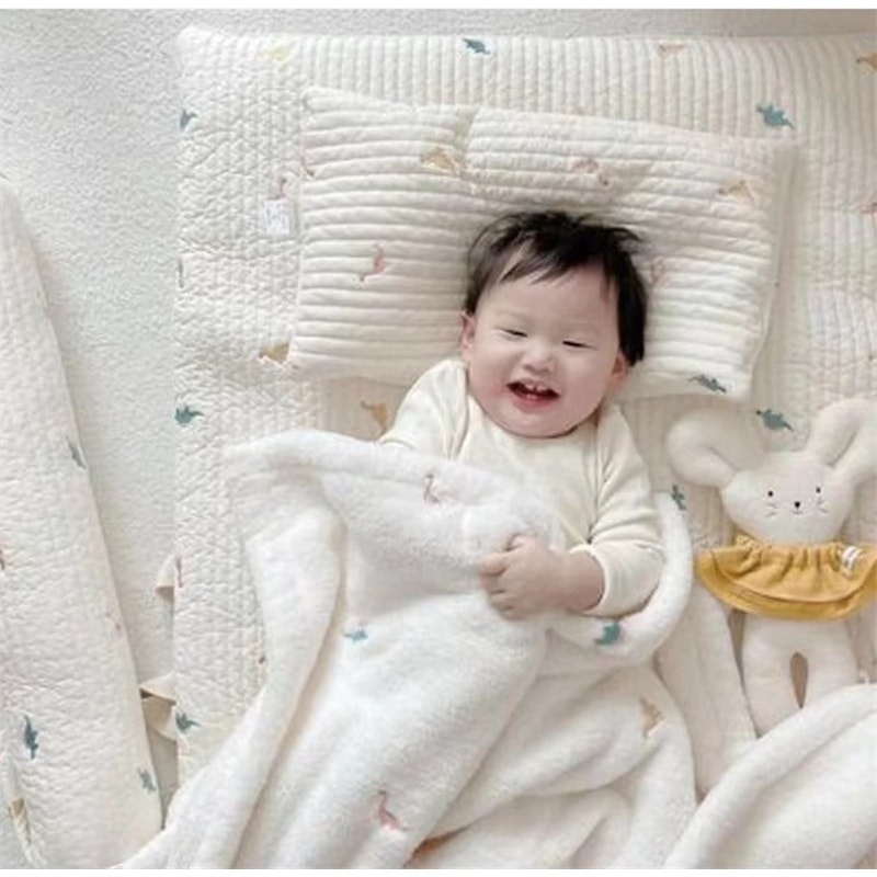 Warm Coral Fleece Soft Flannel Baby Blanket for Newborn, Stroller Swaddle Wrap Bedding Cover for Infants