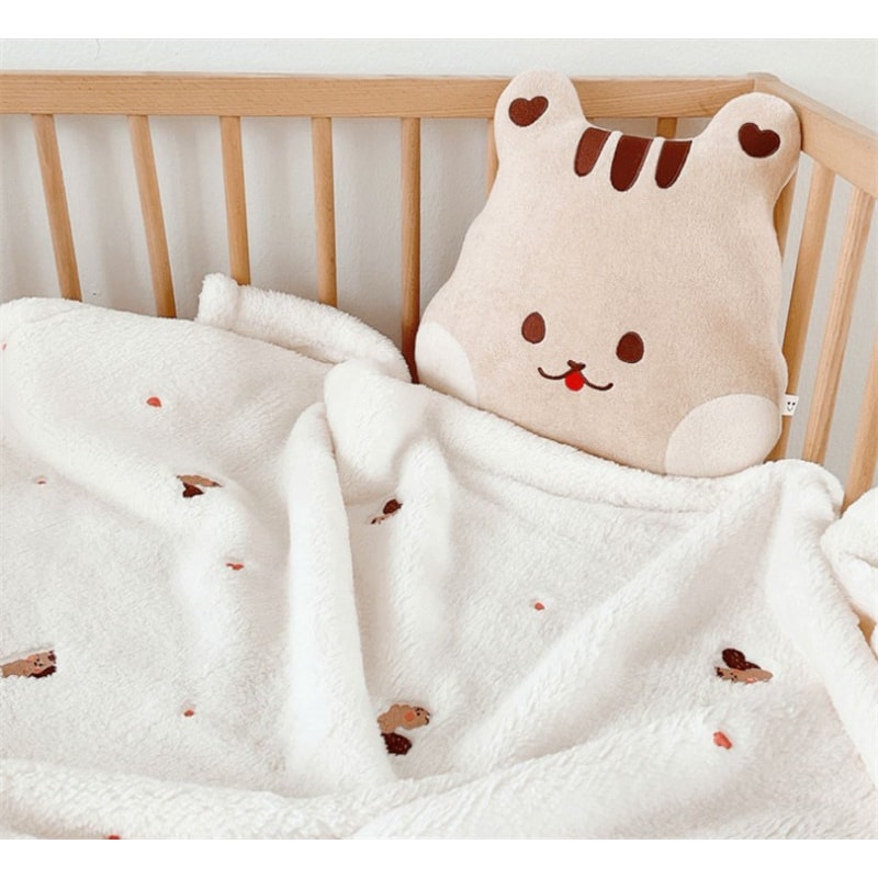 Warm Coral Fleece Soft Flannel Baby Blanket for Newborn, Stroller Swaddle Wrap Bedding Cover for Infants