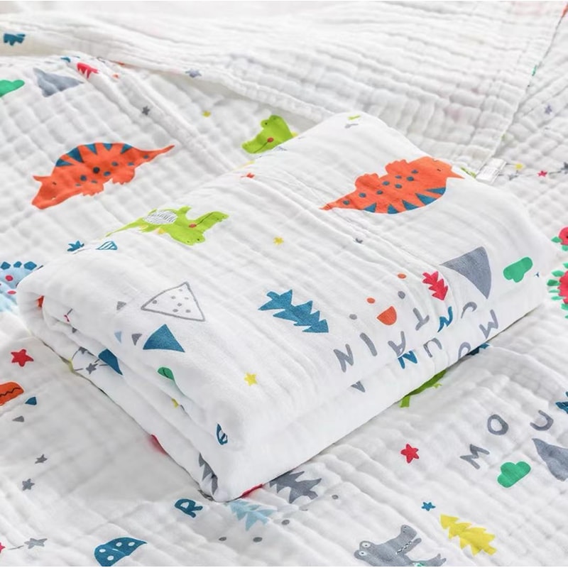 4 Layers Gauze Washcloth, Infant Swaddle, Cotton Baby Bath Towel for Boys and Girls