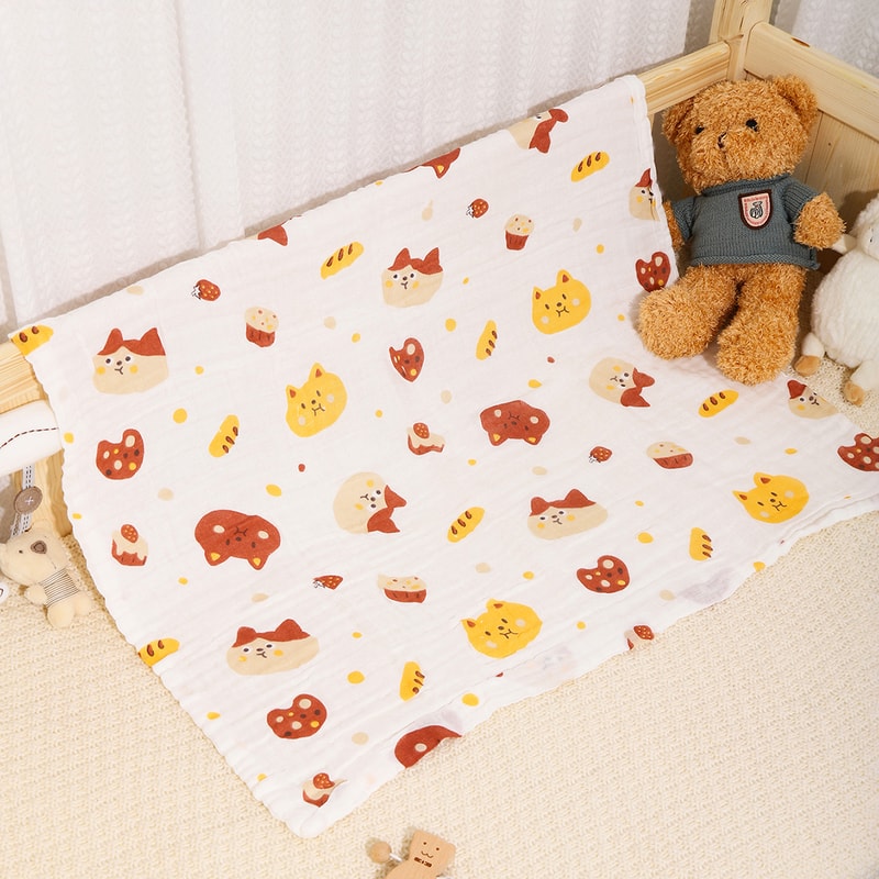 4 Layers Gauze Washcloth, Infant Swaddle, Cotton Baby Bath Towel for Boys and Girls