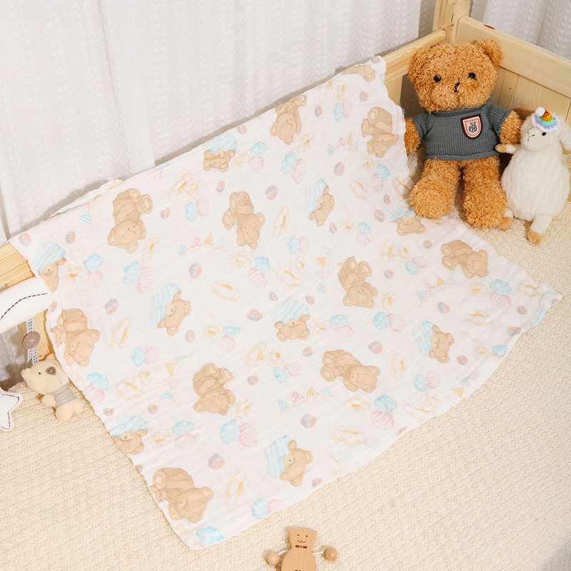 4 Layers Gauze Washcloth, Infant Swaddle, Cotton Baby Bath Towel for Boys and Girls