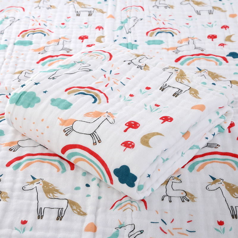 4 Layers Gauze Washcloth, Infant Swaddle, Cotton Baby Bath Towel for Boys and Girls