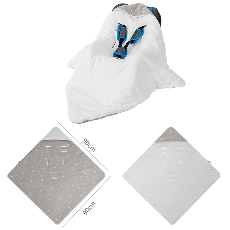Windproof Hooded Baby Wrap Blanket for the Newborn, Autumn Warm Envelope for Infant Car Seat Discharge