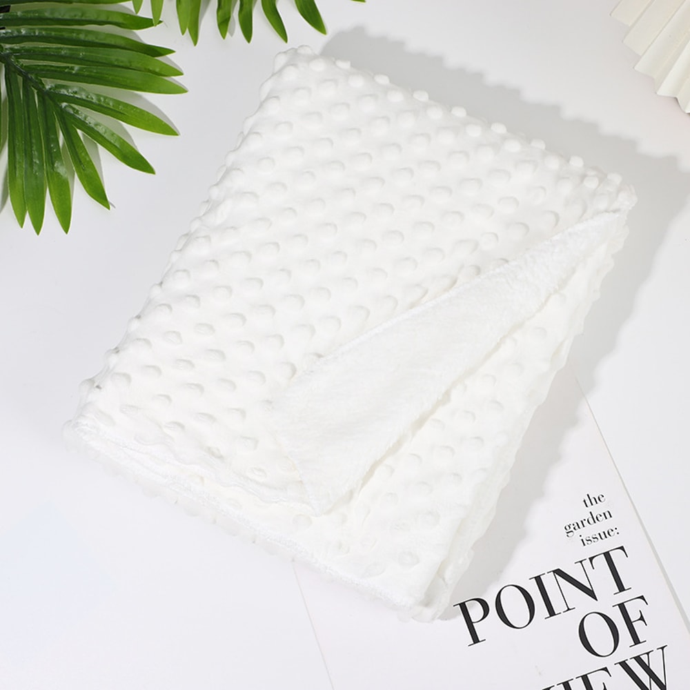 Super Soft Kids Swaddle Blanket Minky Baby Blanket Solid Color Crystal Velvet Bean Double Layer Qui 3