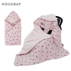 portable newborn baby blanket with hooded windproof swaddle, ideal for baby car safety seats, warm and cozy for outdoor
