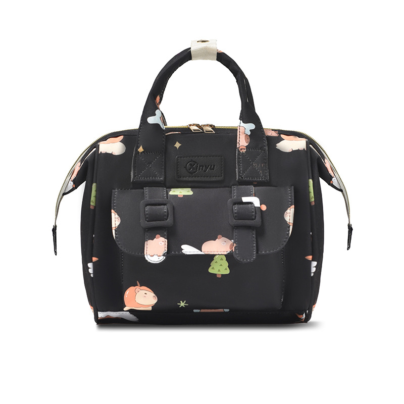 Lightweight Portable Ladies Backpack Cartoon Capybara Mommy Diaper Bag Baby Newborn Care Bag With B 4