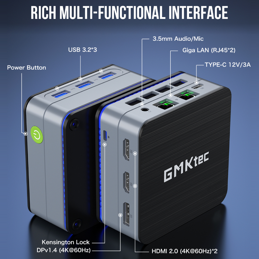 Intel G2 Mini PC Windows 11 Pro WiFi 6 BT52 Desktop Computer 4