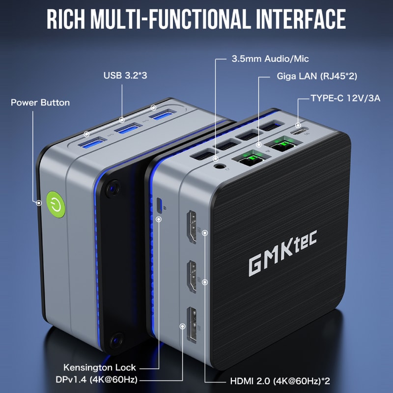 Intel G2 Mini PC Windows 11 Pro WiFi 6 BT52 Desktop Computer 4