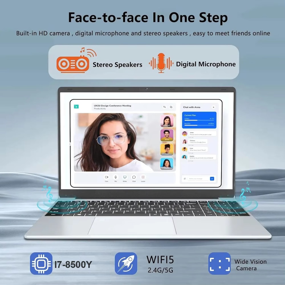 Gaming Laptop Notebook PC, 15.6 Inch Intel i7 Laptop, Fingerprint Unlock, Windows 11 Pro