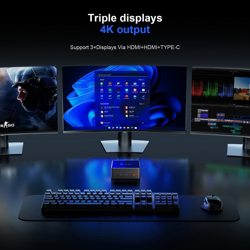 Mini PC Windows 11 Pro BT52 Desktop Computer Work PC 2