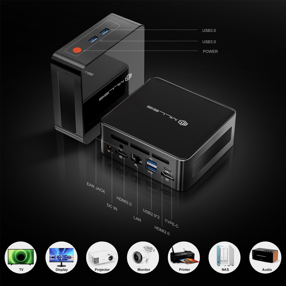 Mini PC Windows 11 Pro BT52 Desktop Computer Work PC 3