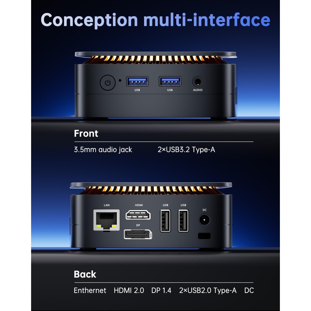 Mini PC Intel Alder Lake N95 Windows 11 Pro Dual WiFi5 4K Display Desktop Computer For Office Use 2
