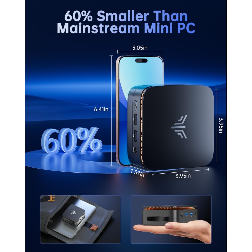 Mini PC Intel Alder Lake N95 Windows 11 Pro Dual WiFi5 4K Display Desktop Computer For Office Use 3