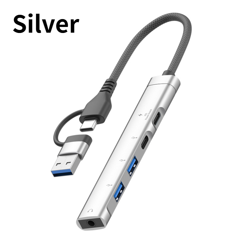 Universal Computer Docking Station Splitter, Audio Adapter OTG USB Hub to Laptop for PC Multiport Adapter