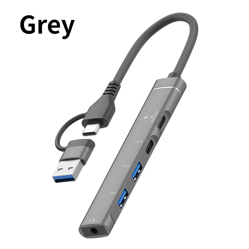 Universal Computer Docking Station Splitter, Audio Adapter OTG USB Hub to Laptop for PC Multiport Adapter