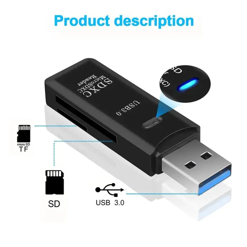 USB Card Reader Highspeed TF SD Card Reader For Computer Camera Tablet And Car Mounted Devices 4