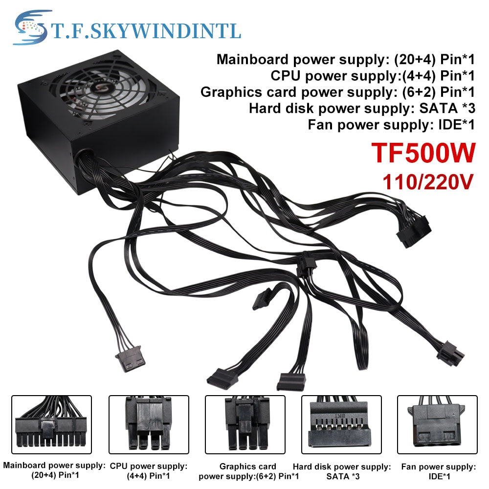 Computer Power Supply, ATX PSU for PC Gamers and Office