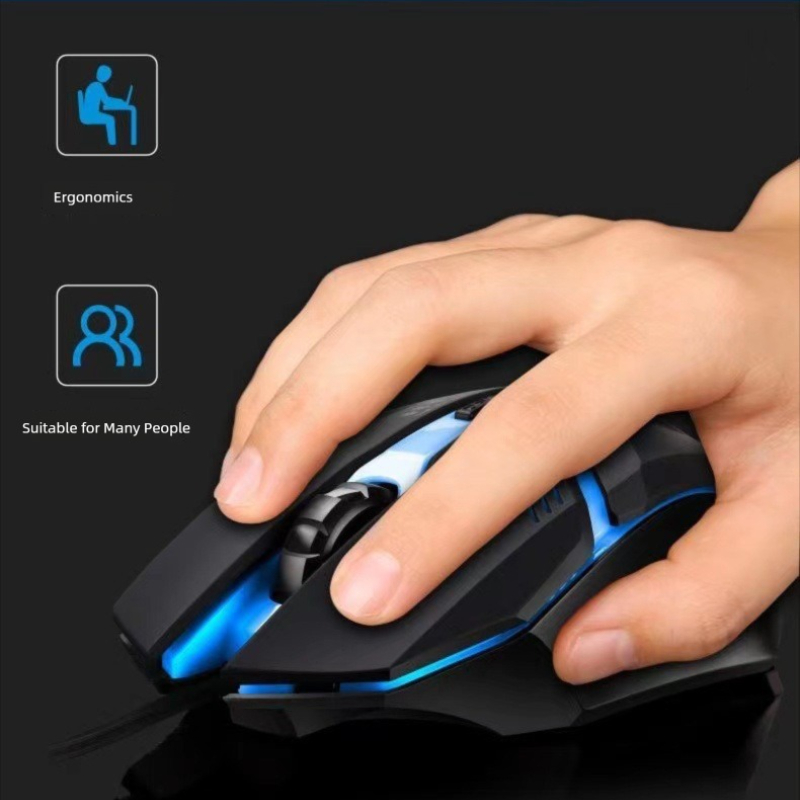 Ergonomic USB Wired Mouse Optical Gaming Mouse RGB Colorful For Computer Macbook 4