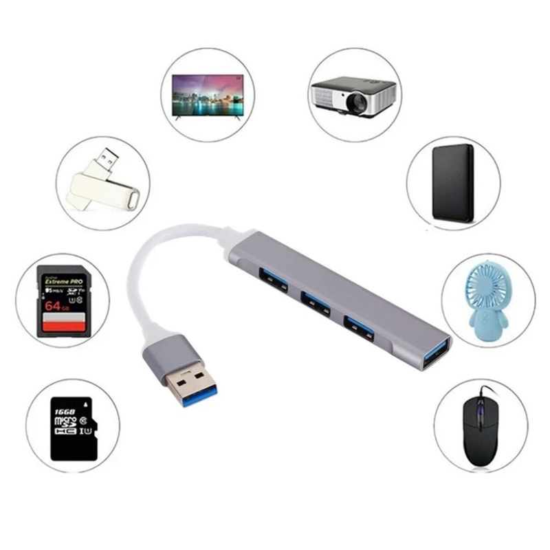 USB 4 Ports HUB Multi Splitter OTG Adapter For Macbook Lenovo Xiaomi PC Notebook Accessories 0