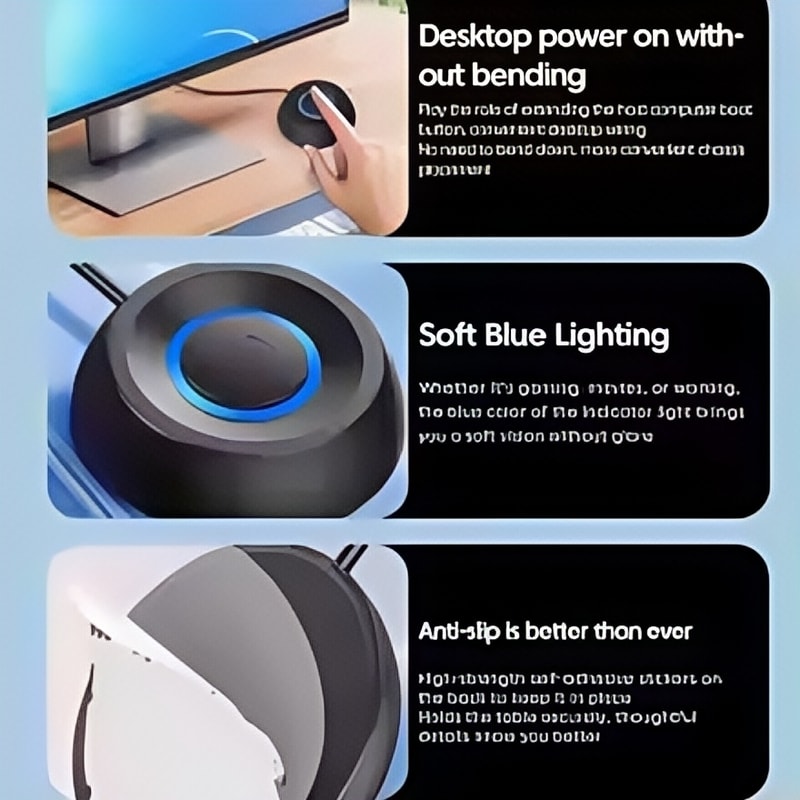 External Desktop PC Switch With LED Motherboard Power Button Extension Cable For Computer Startup H 2