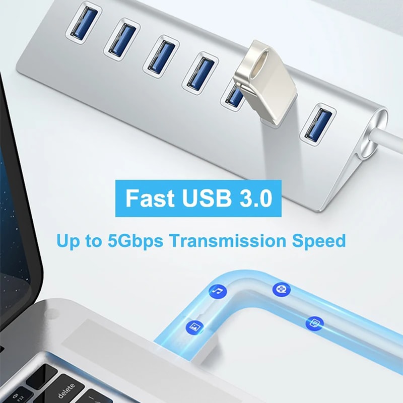 Docking Station Expander for Laptop, Aluminum Alloy USB Adapter