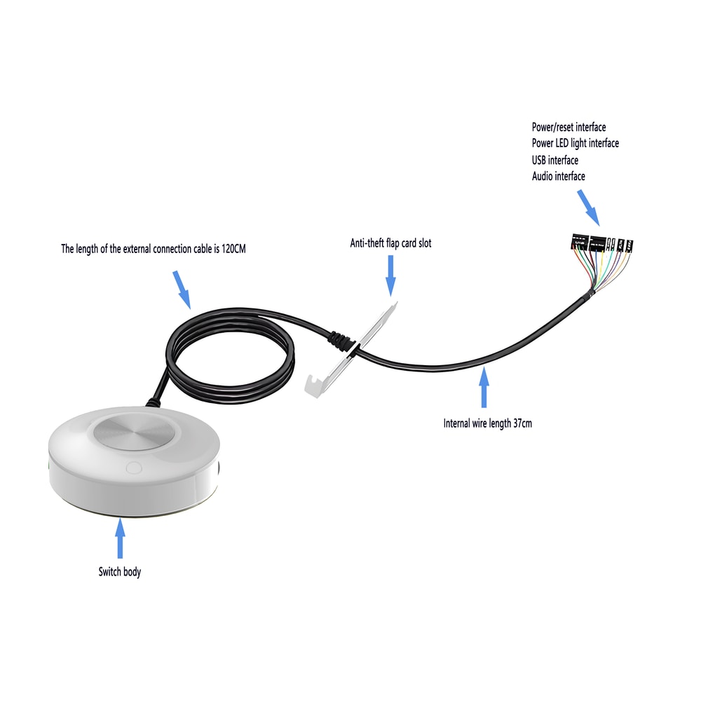 RGB Computer Desktop Switch Button 6Color With Dual USB Audio And Adhesive Start Button 4