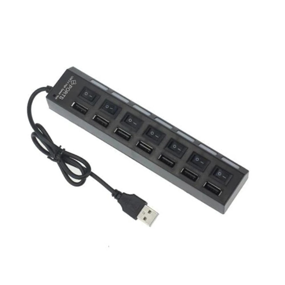 7 Ports USB Hub With Switch USB Multi USB Splitter Power Adapter For PC Laptops Accessories 3
