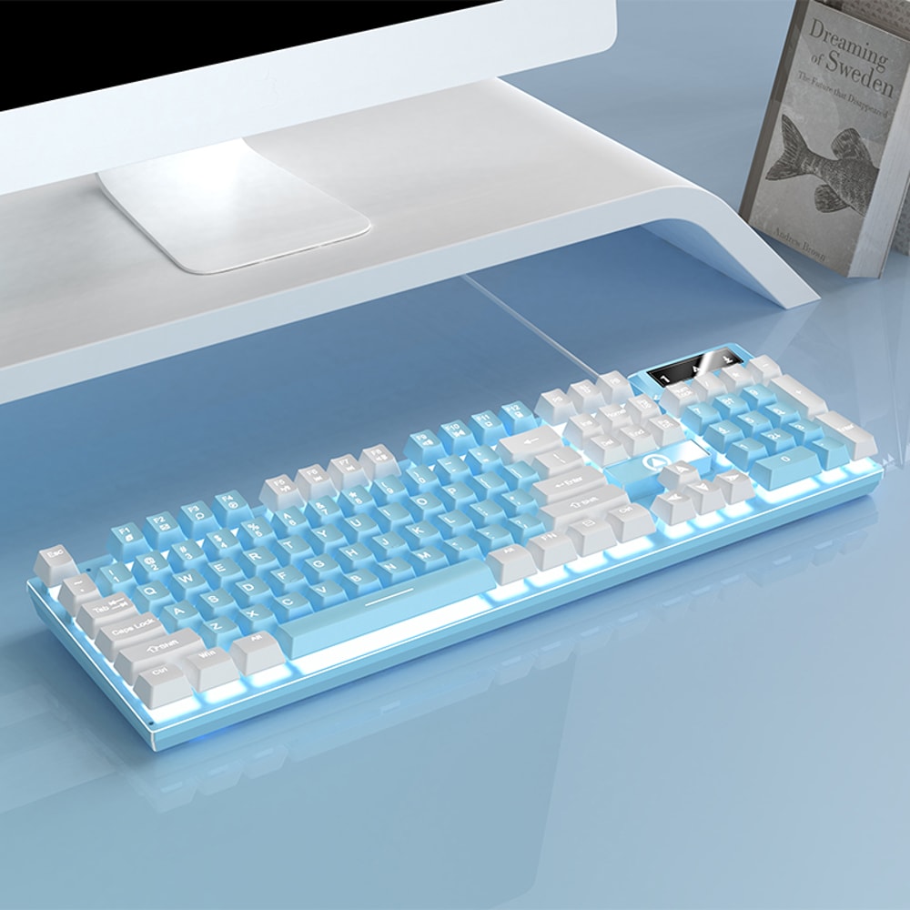 Low Profile Wired Gaming Keyboard for PC, Laptop, and Desktops