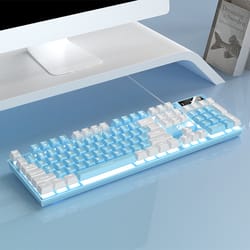low profile wired gaming keyboard for pc, laptop, and desktops