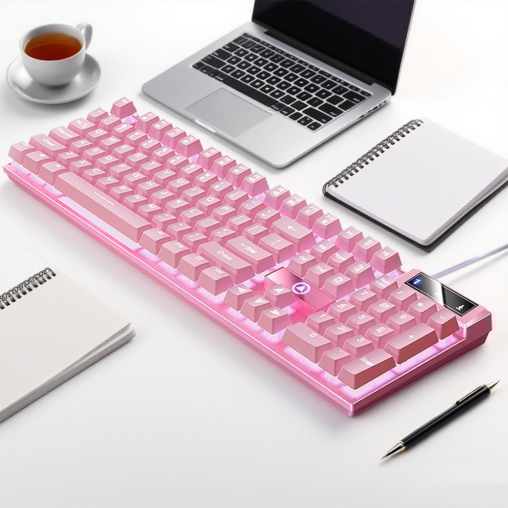 Low Profile Wired Gaming Keyboard for PC, Laptop, and Desktops