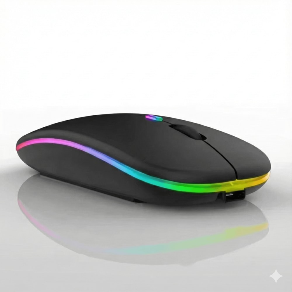 LED Backlit Wireless Mouse Rechargeable Silent Mice For PC 24Ghz Bluetooth Dual Mode 0