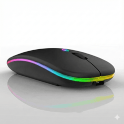 led backlit wireless mouse, rechargeable silent mice for pc, 2.4ghz bluetooth dual mode