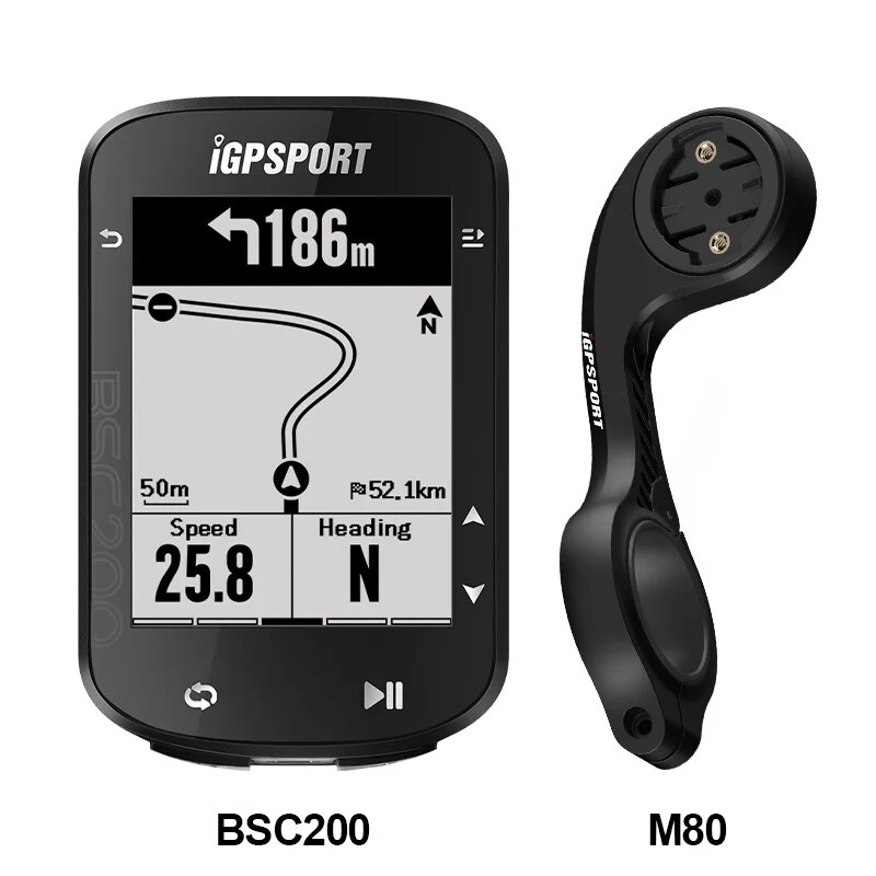 Wireless Cycling Odometer, GPS Bicycle Computer, ANT Bluetooth5.0 Speedometer, Route Navigation Accessories