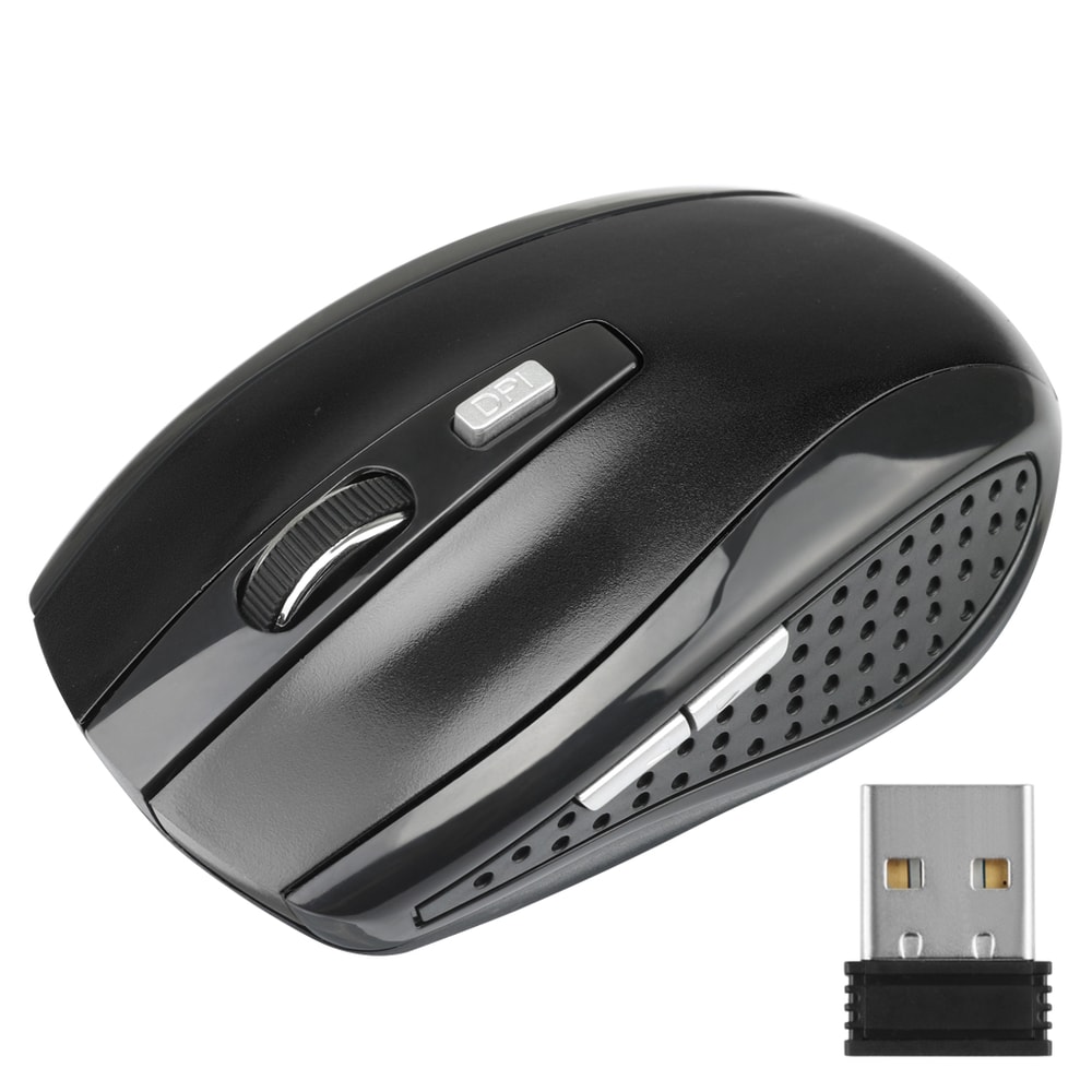 Fast Speed Computer Wireless Optical Mouse 6 Buttons Gaming Mice Matte Black For Desktop PC 10