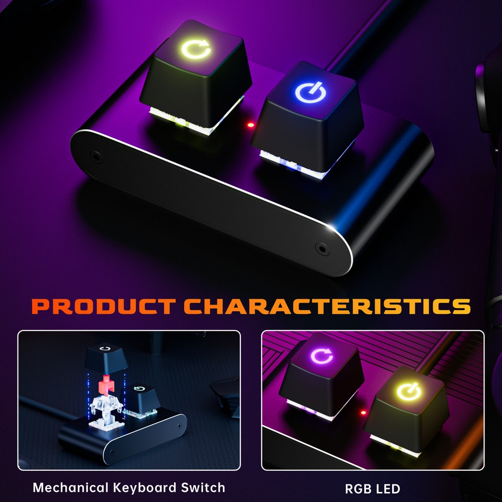 External Start Switch for Desktop Host, Internet Cafe Computer Aluminum Shell Power Button