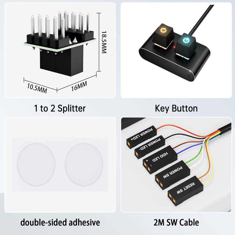 External Start Switch for Desktop Host, Internet Cafe Computer Aluminum Shell Power Button
