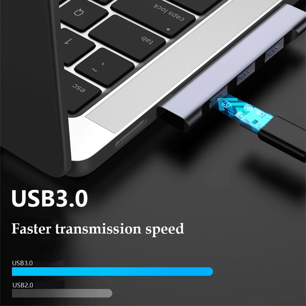High-Speed 4Port USB Hub, USB Hub Type C Splitter, Multiport HUB for PC & Computer Accessories