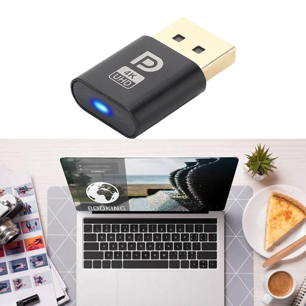 4K Displayport Virtual Display Headless Emulator, Dummy Plug Adapter for Video Cards