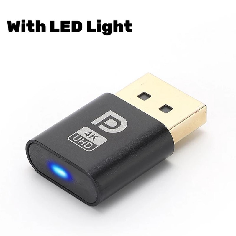 4K Displayport Virtual Display Headless Emulator, Dummy Plug Adapter for Video Cards