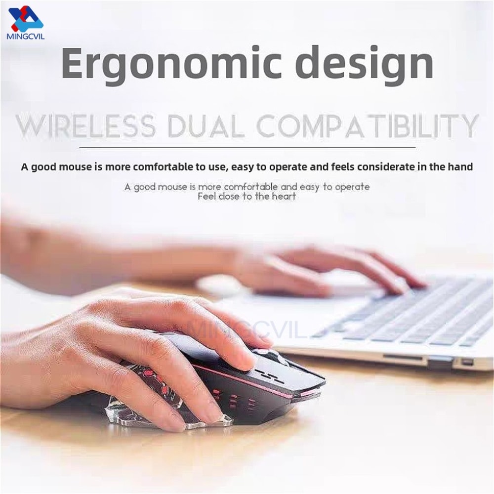 ESports Bluetooth Mouse Rechargeable Wireless USB Gaming PC Mouse With Backlight 2