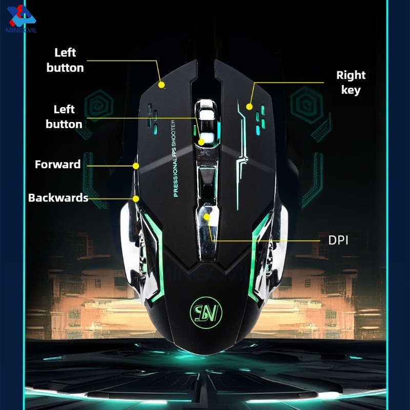 ESports Bluetooth Mouse Rechargeable Wireless USB Gaming PC Mouse With Backlight 3