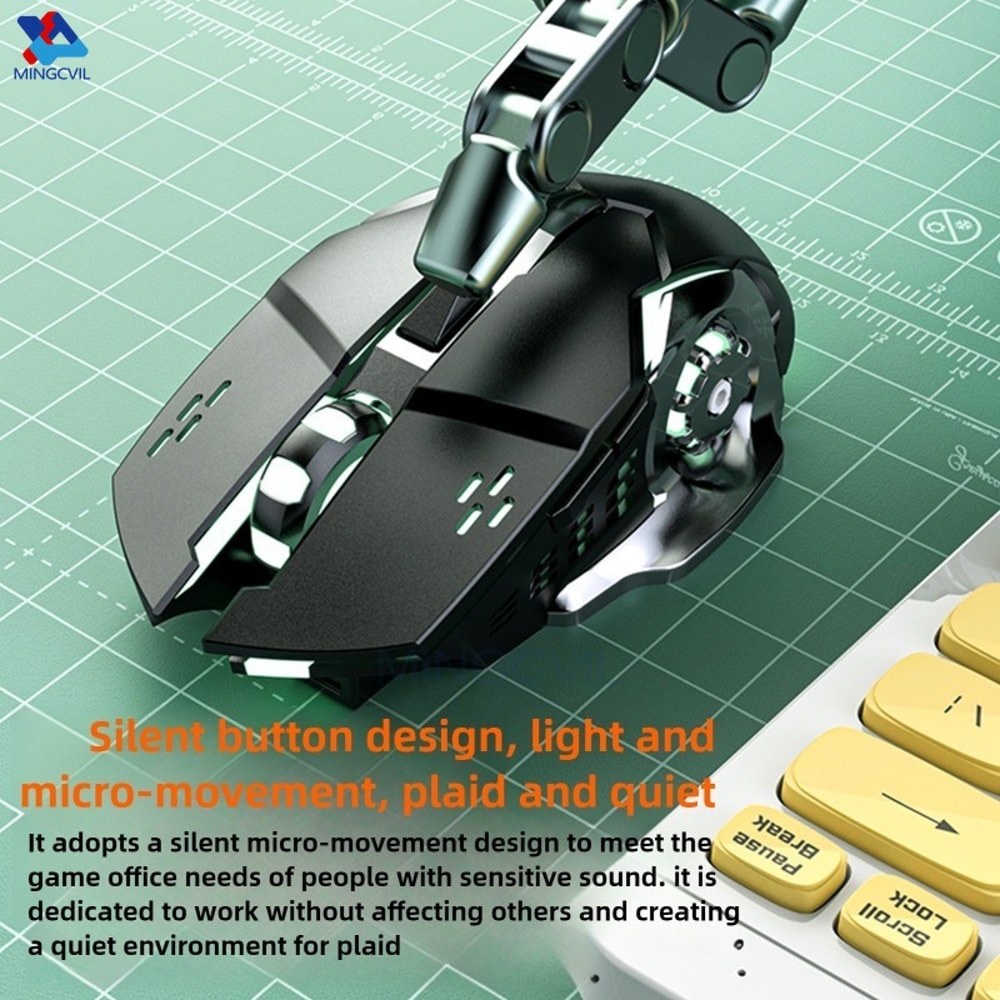 ESports Bluetooth Mouse Rechargeable Wireless USB Gaming PC Mouse With Backlight 5