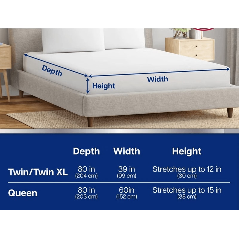 Waterproof Queen Mattress Protector Soft Terry Antimicrobial Allergen Barrier 6