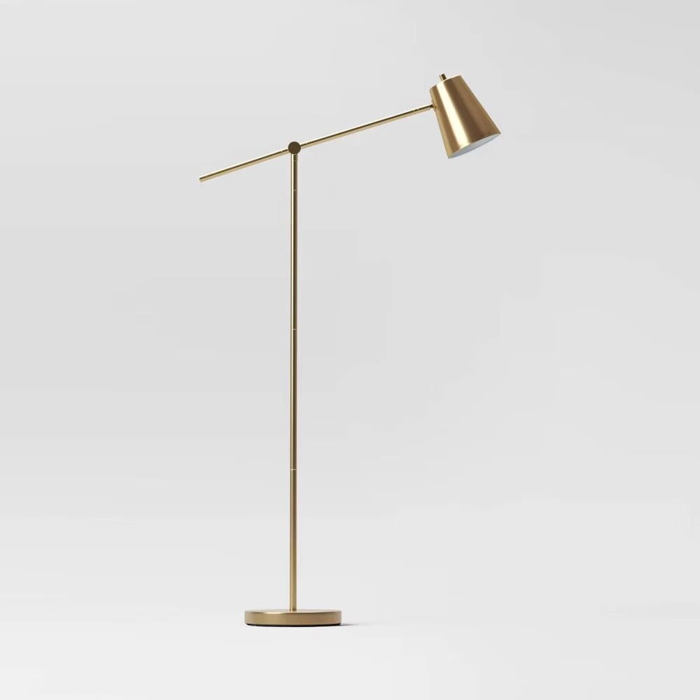 Brass Cantilever Floor Lamp With Shade Threshold Lighting Elegant Home Decor Solution 0