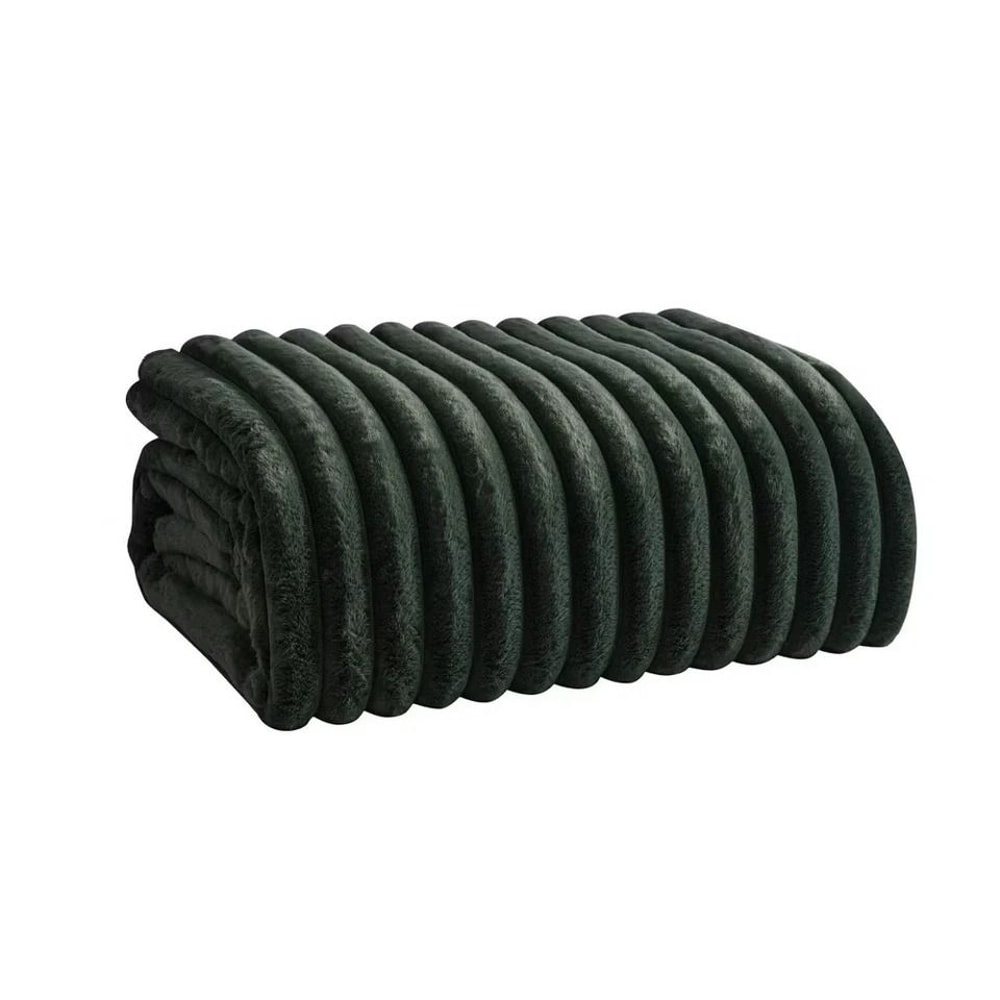 BedRoom King Comforter Set Green Faux Fur Machine Washable Bedding 2