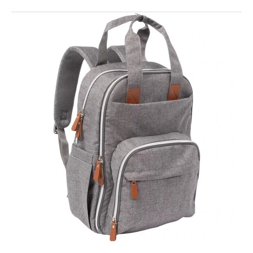 Diaper Bag Gray Functional And GenderNeutral Spacious Storage With Bottle Pockets Includes Changin 0