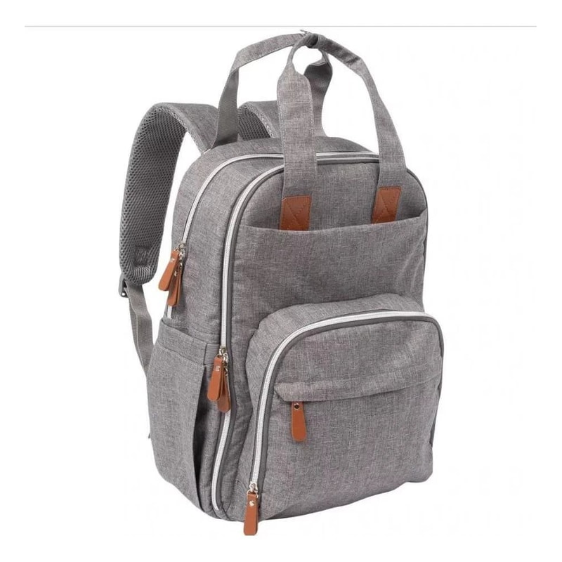 Diaper Bag Gray Functional And GenderNeutral Spacious Storage With Bottle Pockets Includes Changin 0