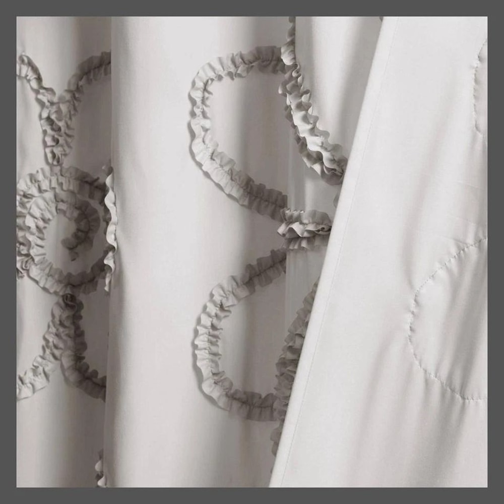 Lush Decor Farmhouse Antimicrobial Shower Curtain Silver Gray OEKOTEX Certified Machine Washable 1