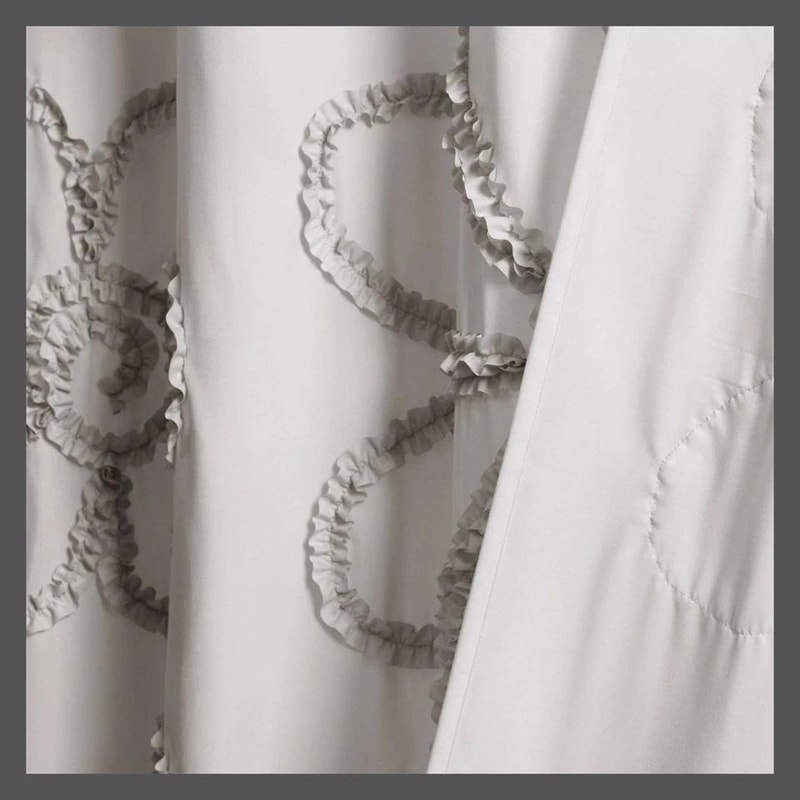 Lush Decor Farmhouse Antimicrobial Shower Curtain Silver Gray OEKOTEX Certified Machine Washable 1